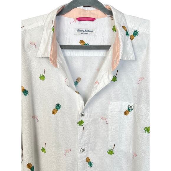 Tommy Bahama Flamingo Tango Camp Short Sleeves Shirt Size XXL Stretchy Fabric - Picture 4 of 15
